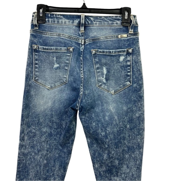 KanCan Jr Women’s Blue Jeans Sz 7/27 Button Fly Raw Hems Distressed/Ripped/Torn - Picture 4 of 13